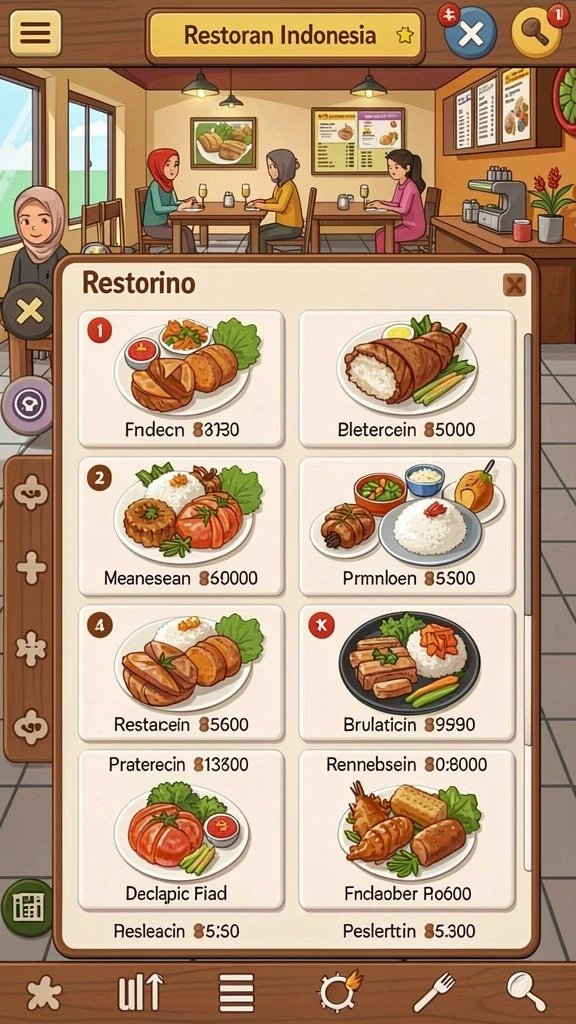 Menu pilihan mode permainan yang beragam dan seru.