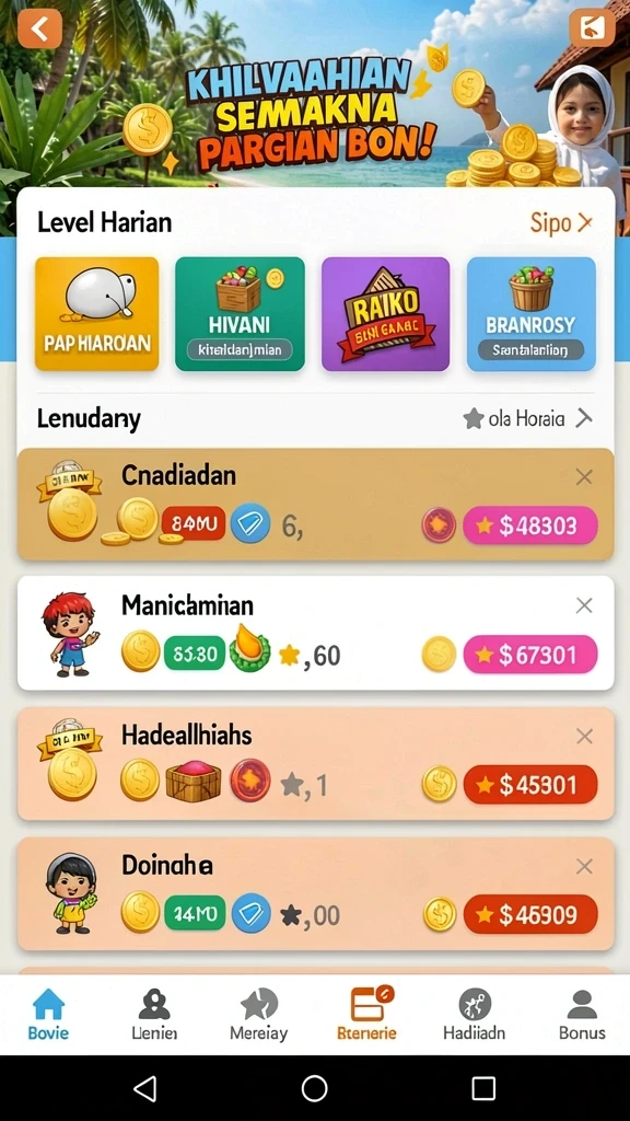 Berbagai pilihan permainan yang menyenangkan dan menantang.