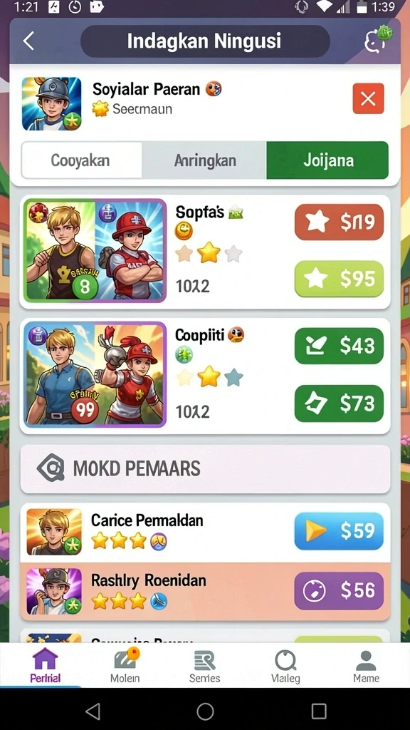Tampilan menarik dari mesin slot pertama.