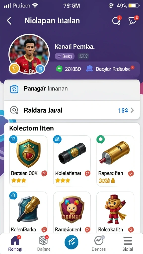 Tampilan awal yang menarik dengan karakter yang unik.